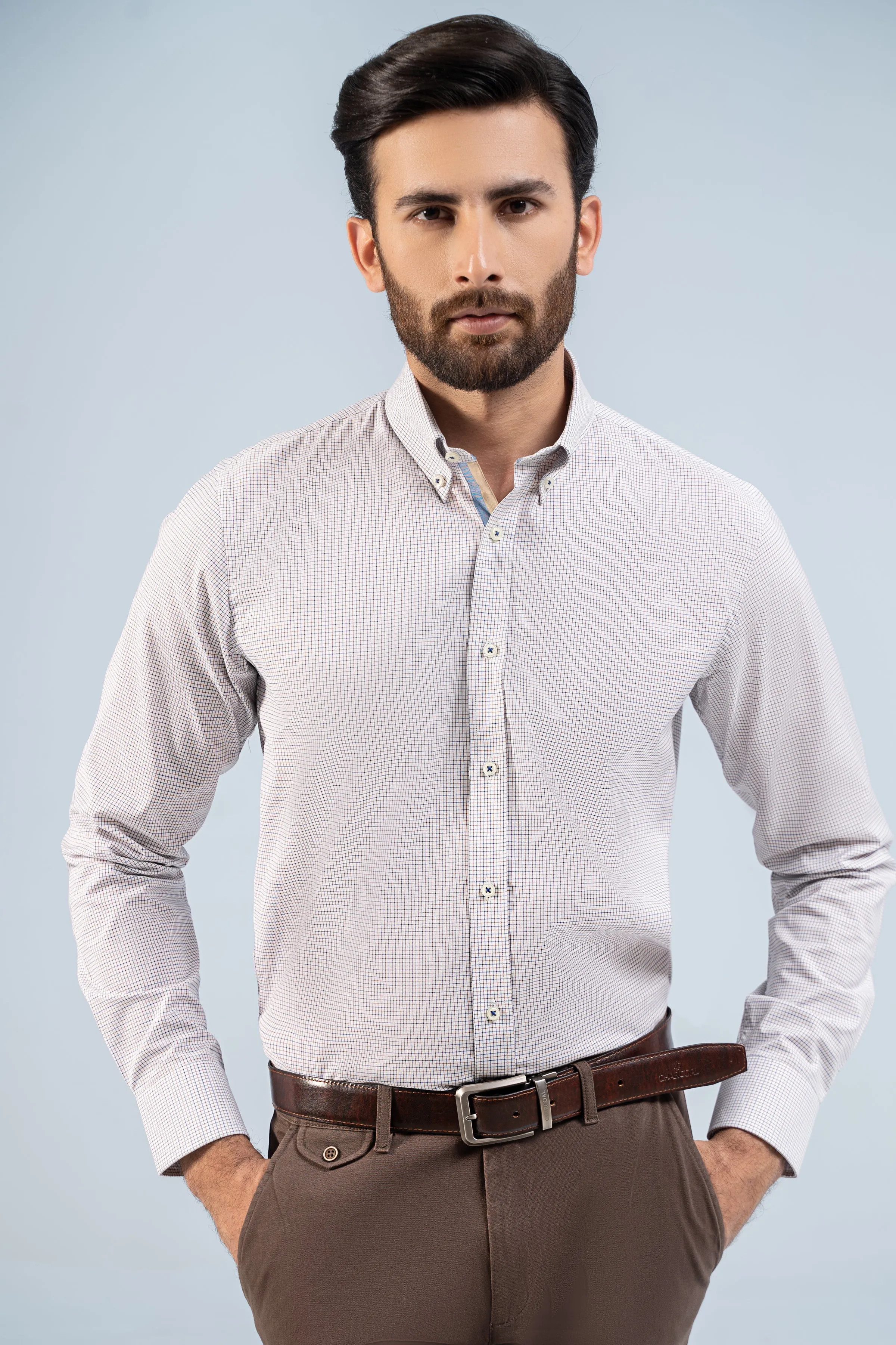 SEMI FORMAL SHIRTS OFF WHITE CHECK