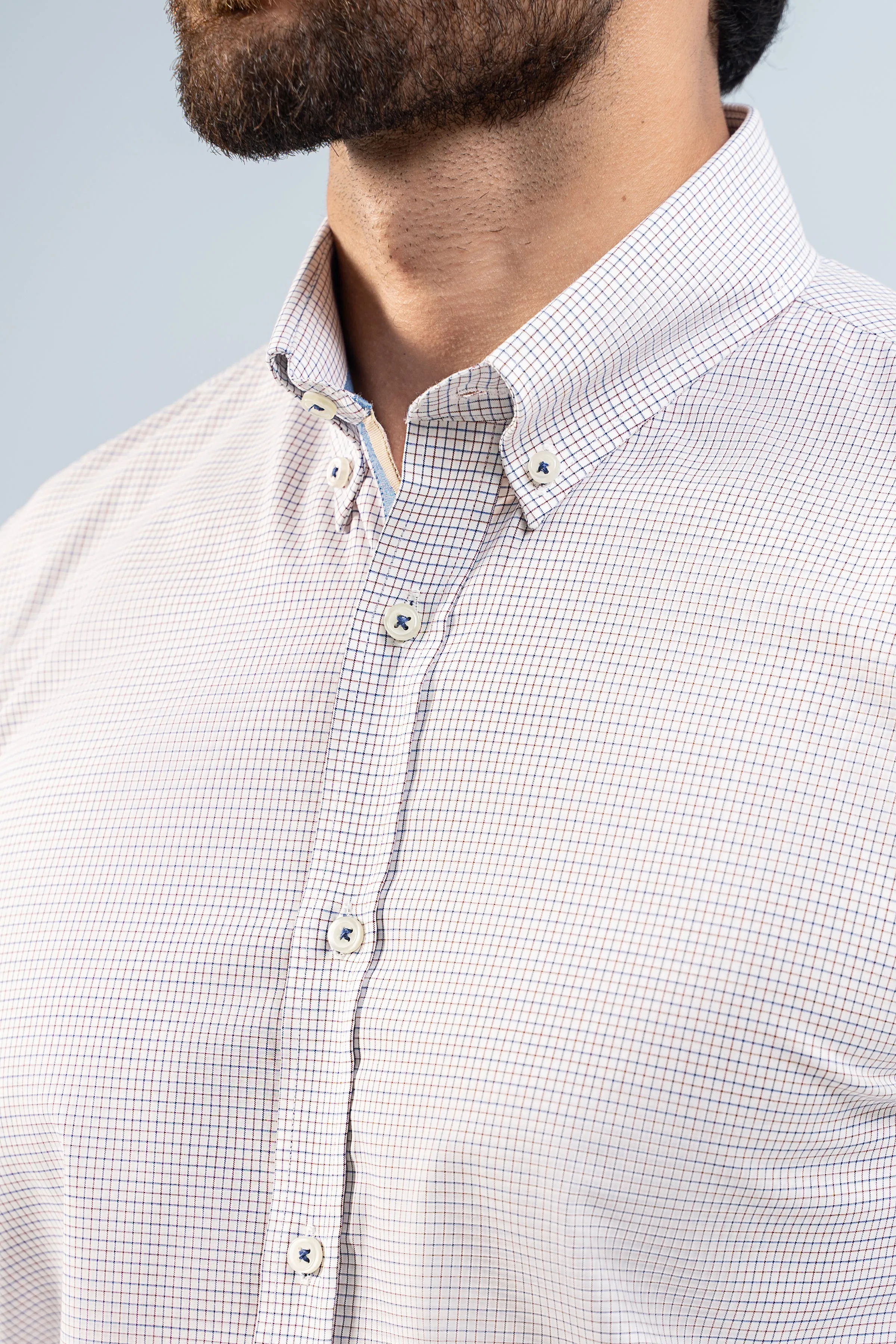 SEMI FORMAL SHIRTS OFF WHITE CHECK