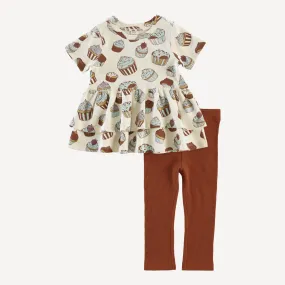 short sleeve zoe set | cupcake | organic cotton interlock