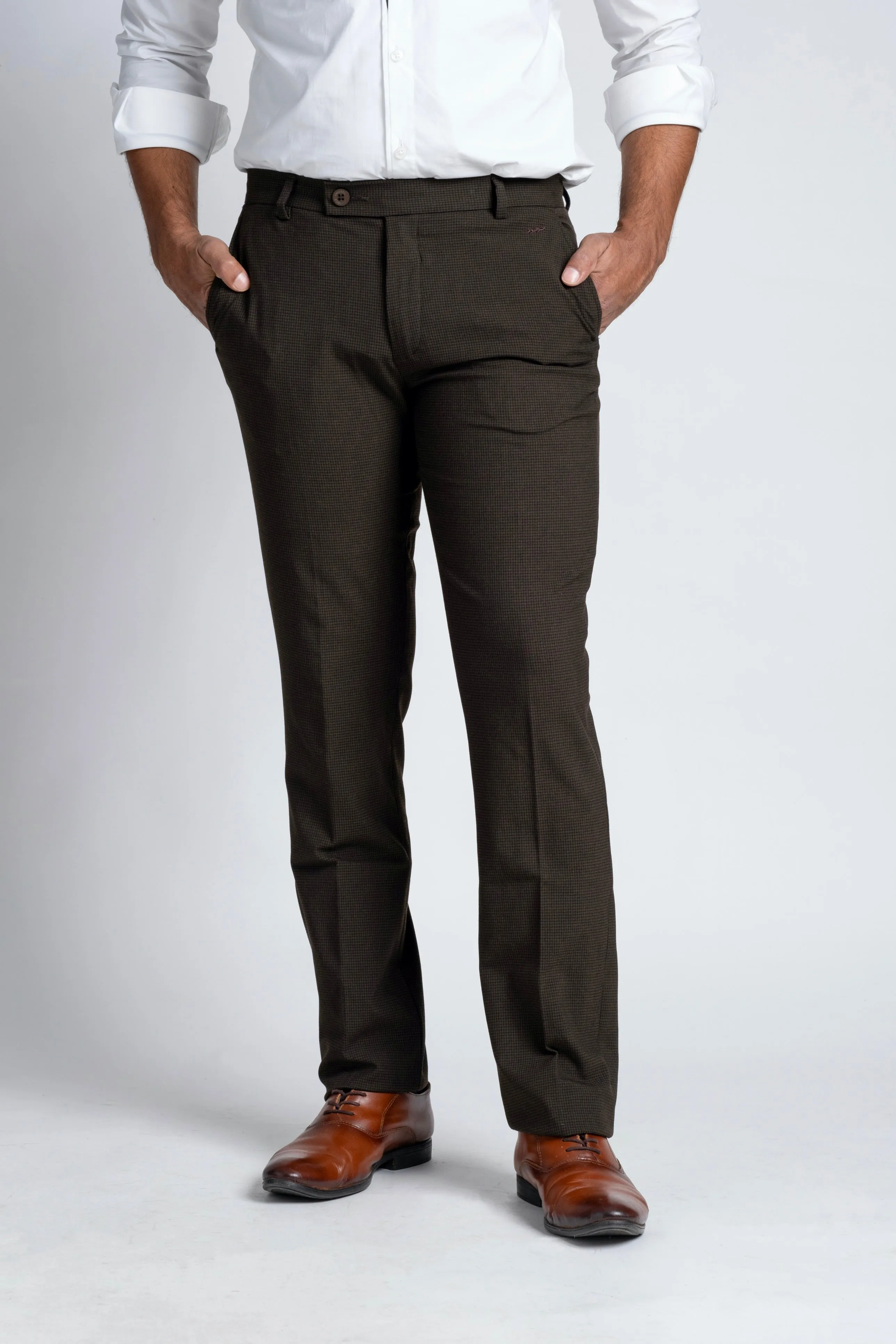 Slim Fit -Formal Trouser - Brown Chestnut