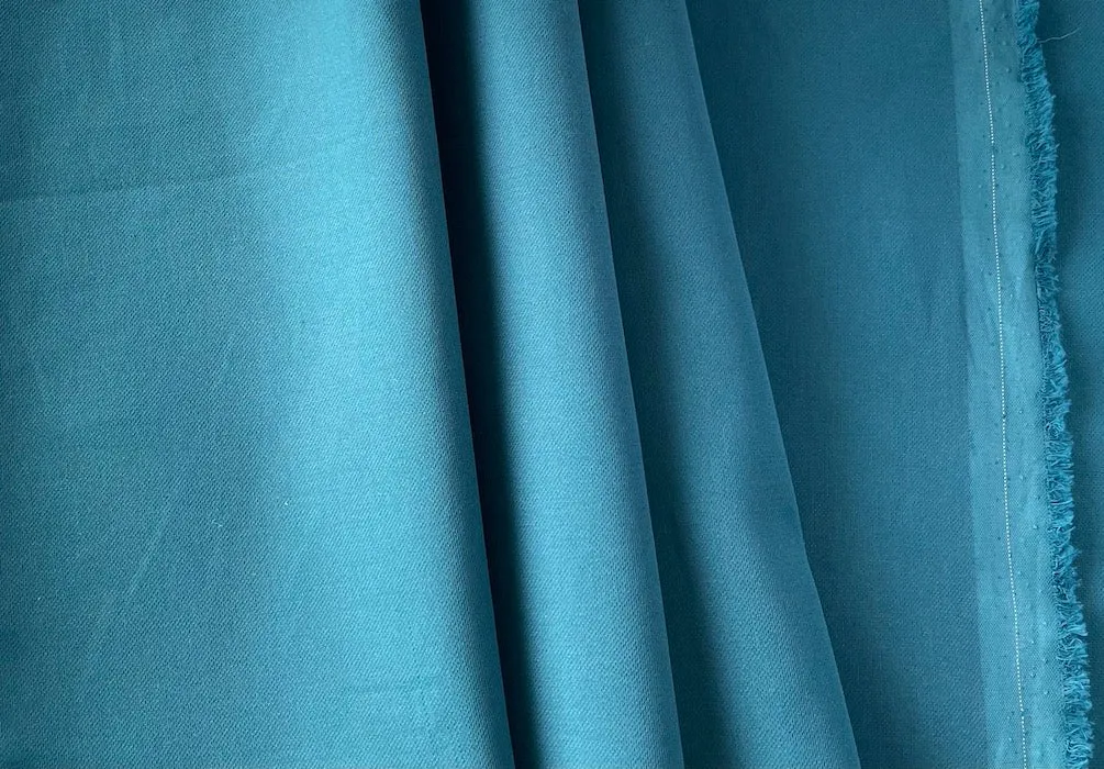 Soothing Saturated Teal Viscose Crepe Twill (Made in Italy)