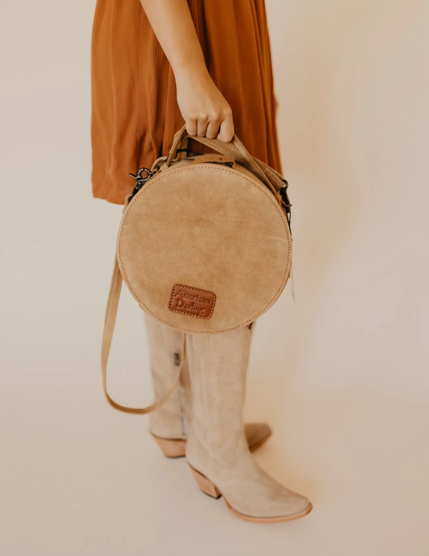 Suede Canteen Bag - Tan