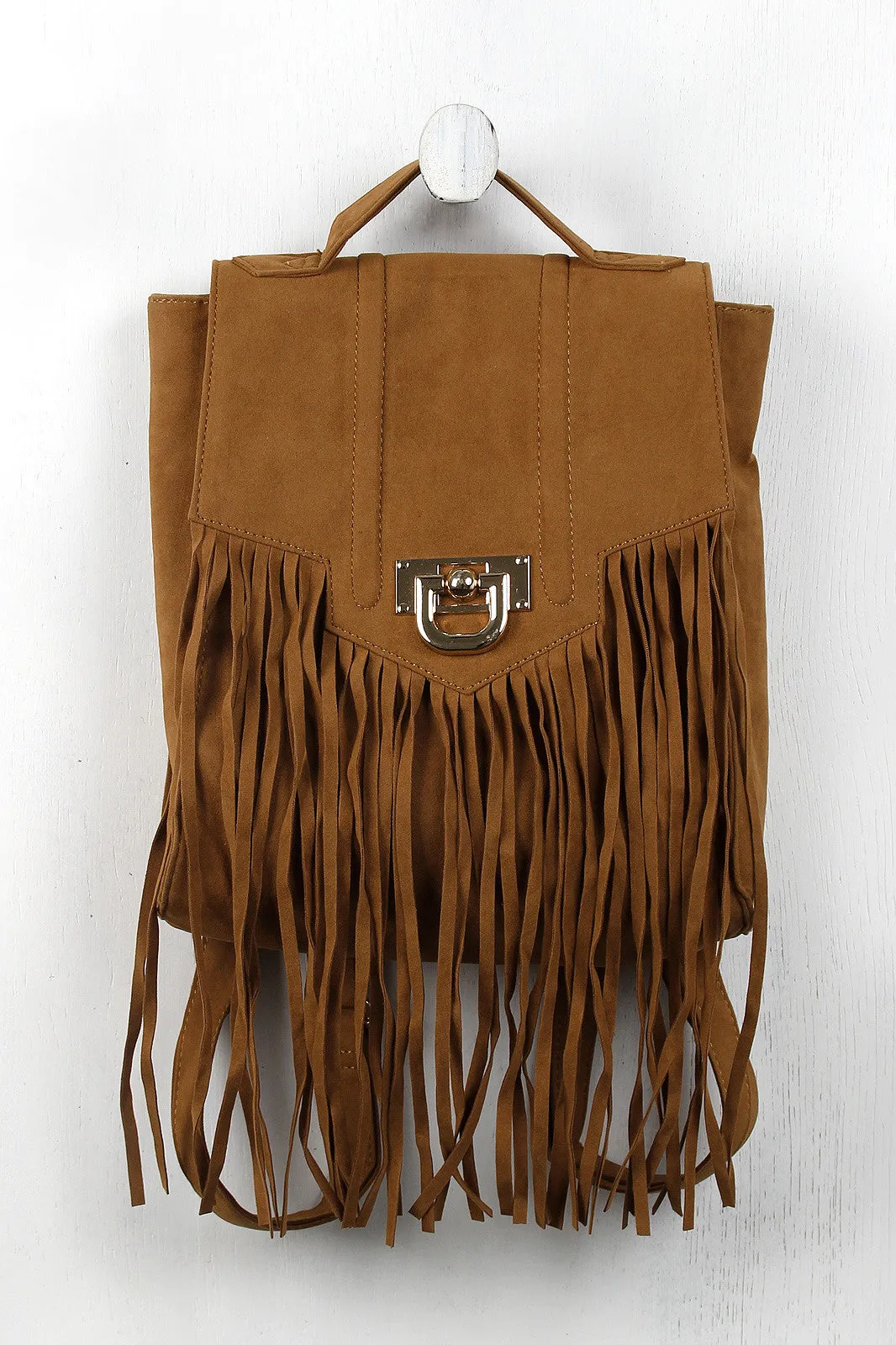 Suede Fringe Backpack