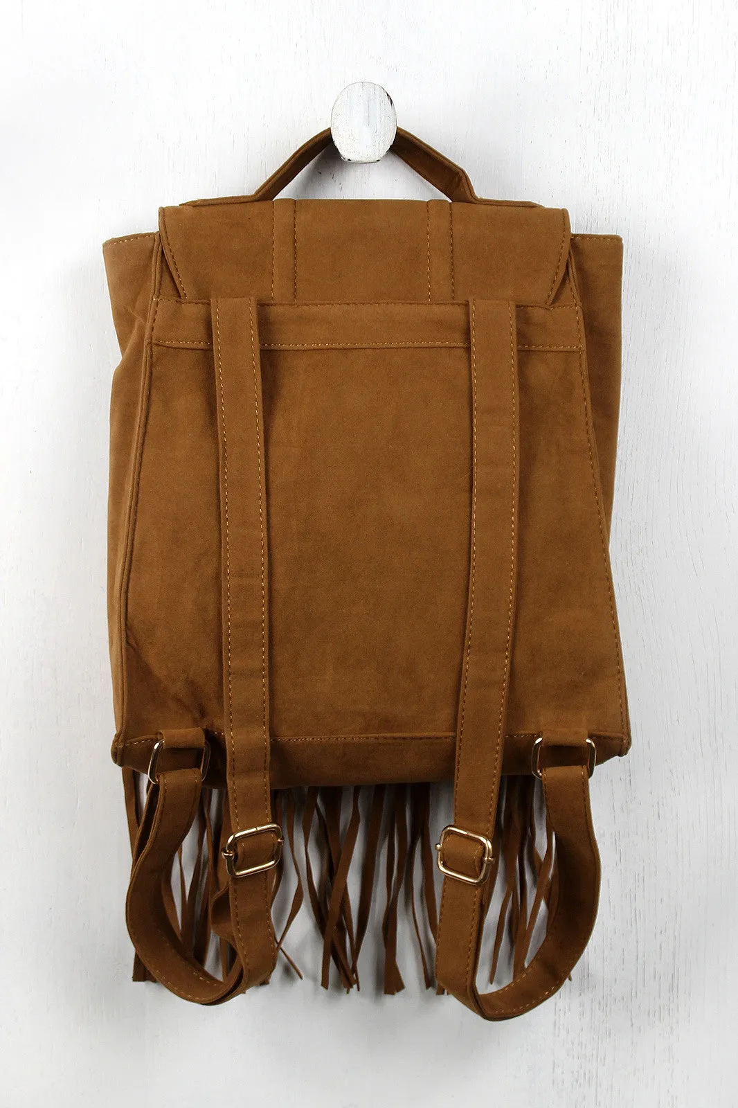 Suede Fringe Backpack