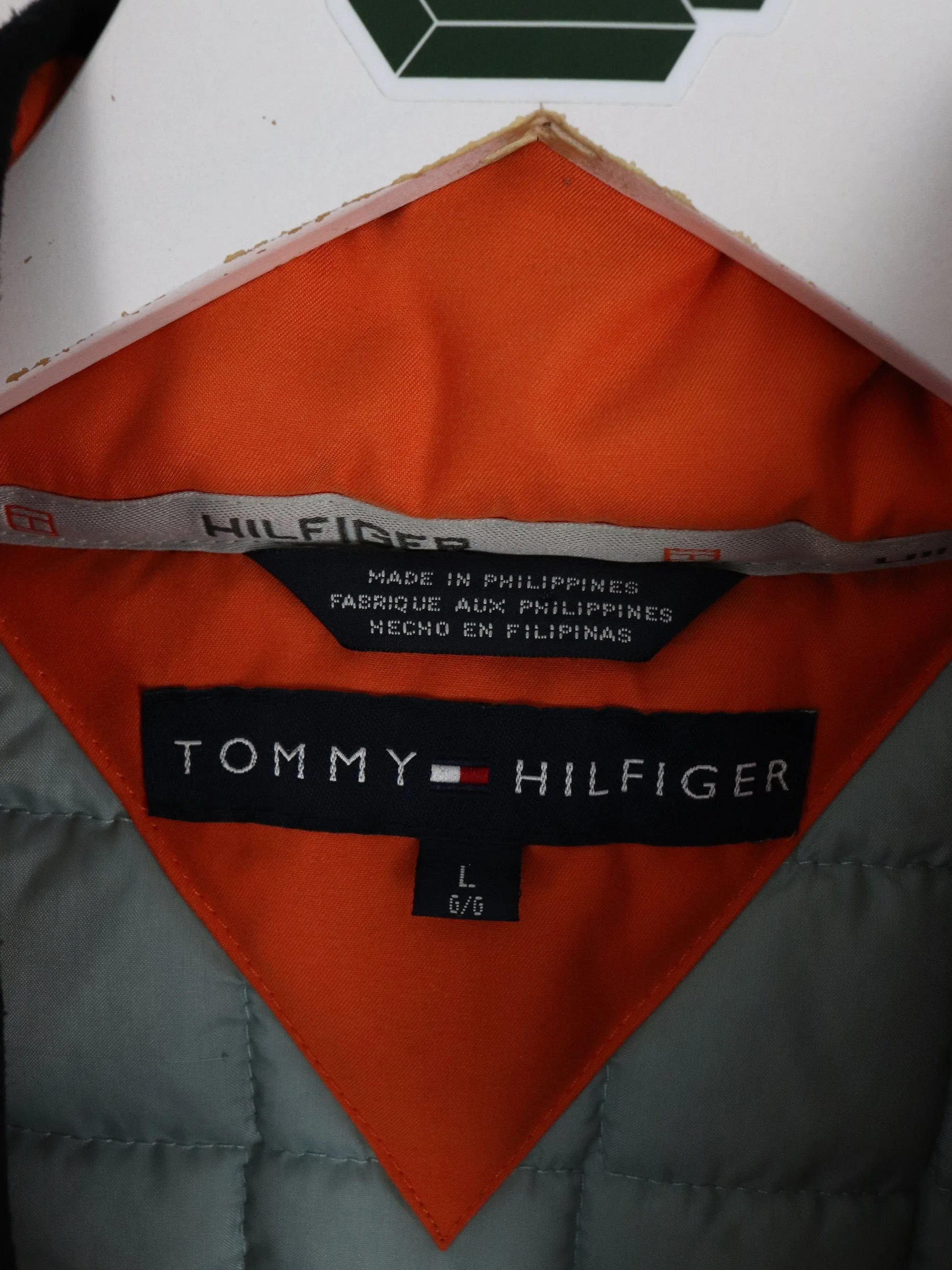 Tommy Hilfiger Vest Mens Large Orange Jacket Insulated