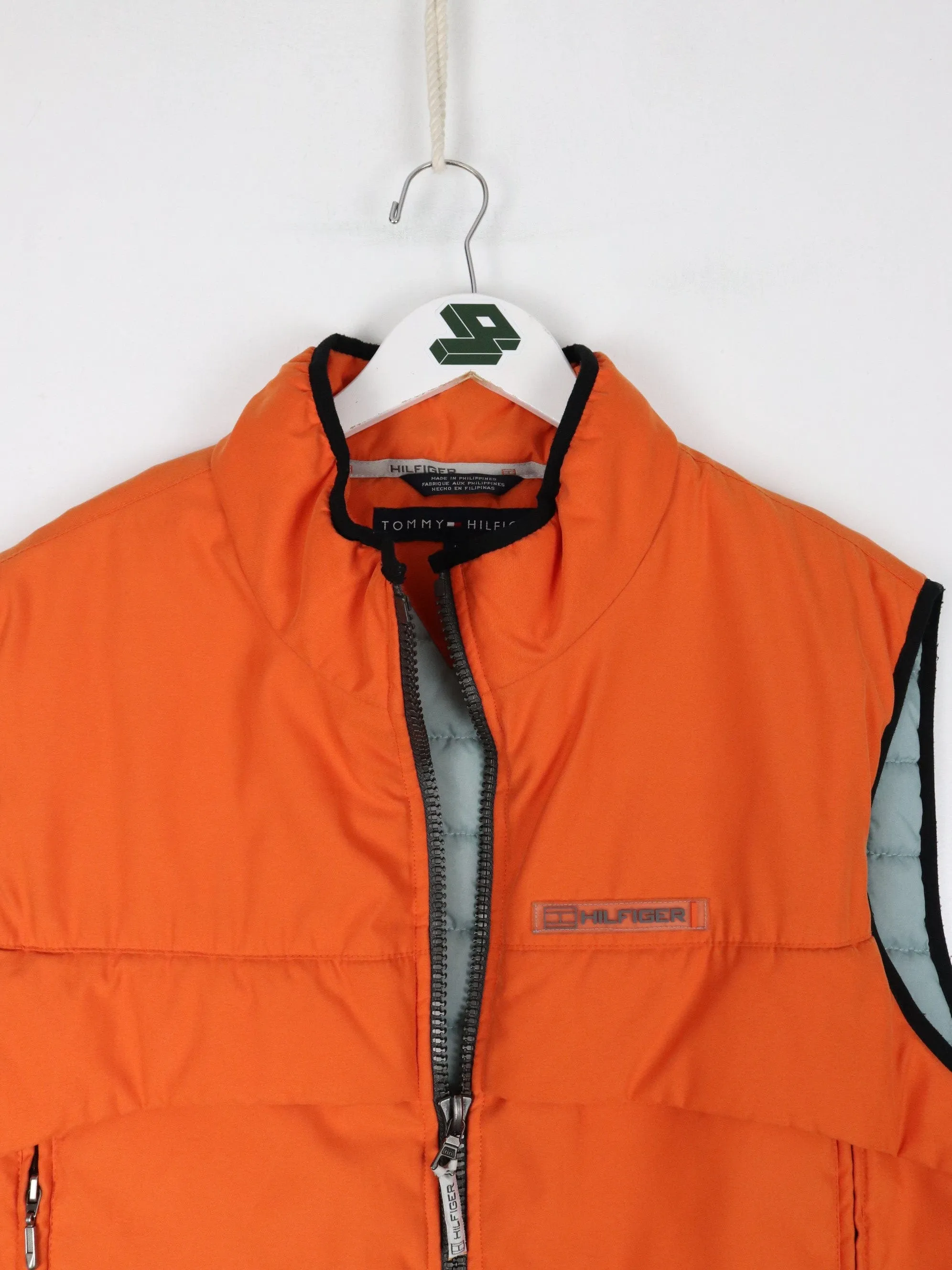 Tommy Hilfiger Vest Mens Large Orange Jacket Insulated