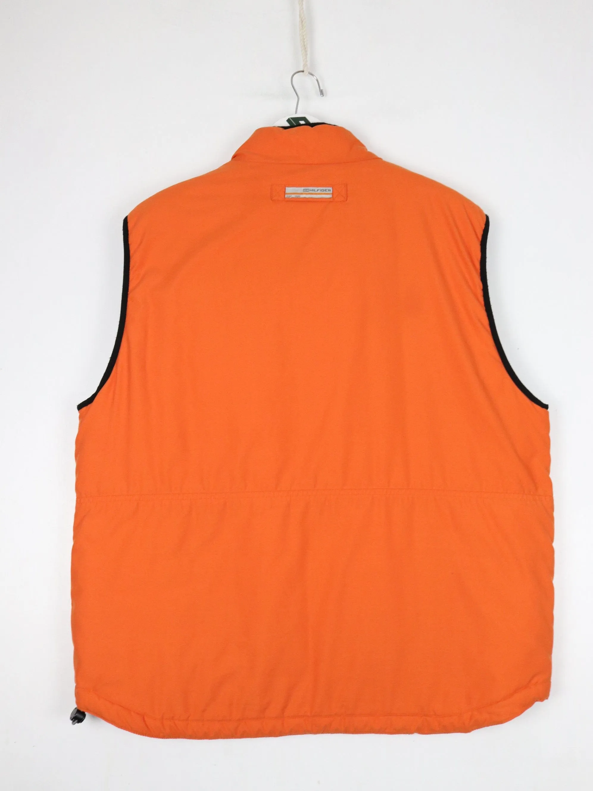 Tommy Hilfiger Vest Mens Large Orange Jacket Insulated