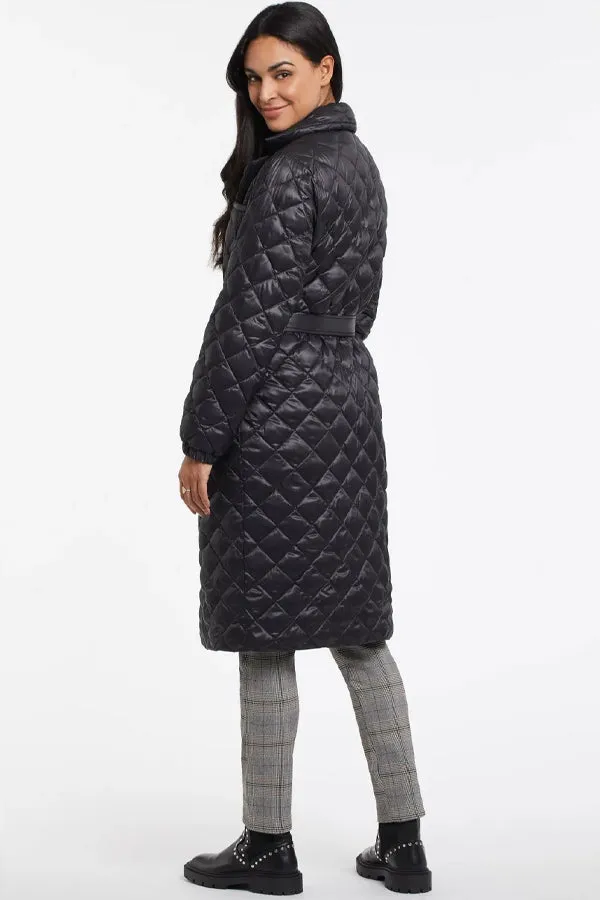 Tribal Maxi Belted Puffer Coat