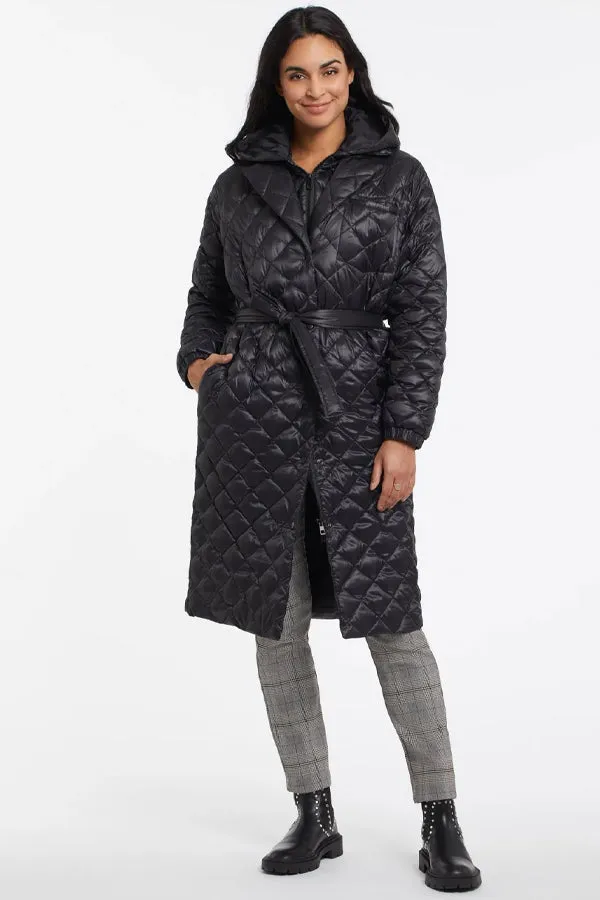 Tribal Maxi Belted Puffer Coat